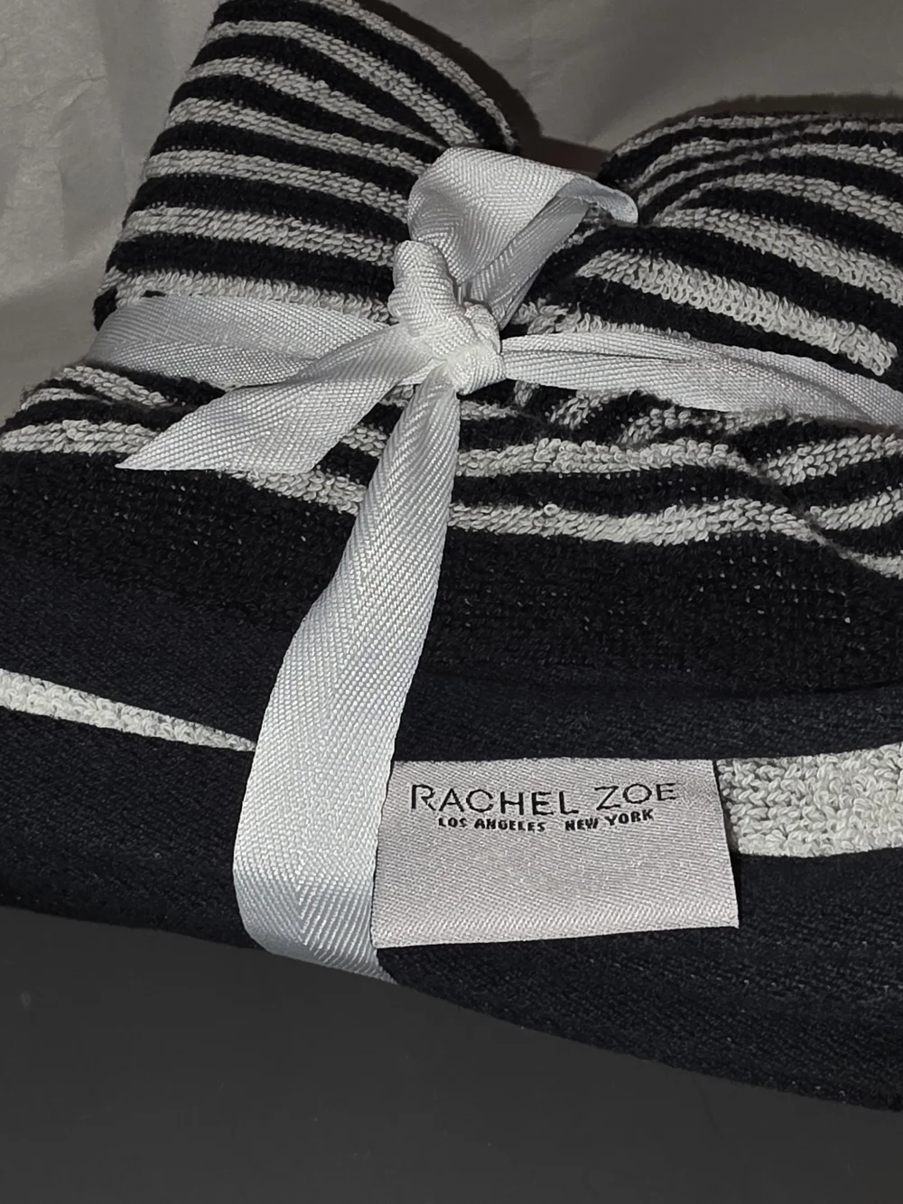 Rachel Zoe Black & White Striped Wash Cloths